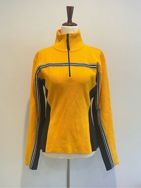 Vintage Obermeyer 3/4 Zip Up Pullover Sweater, Wool Blend - size medium